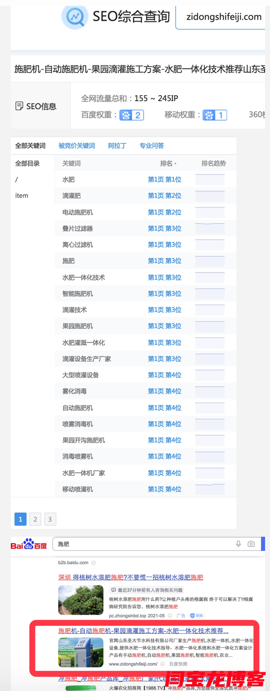 施肥短詞在富海SEO排名全國(guó)首頁(yè)權(quán)重2